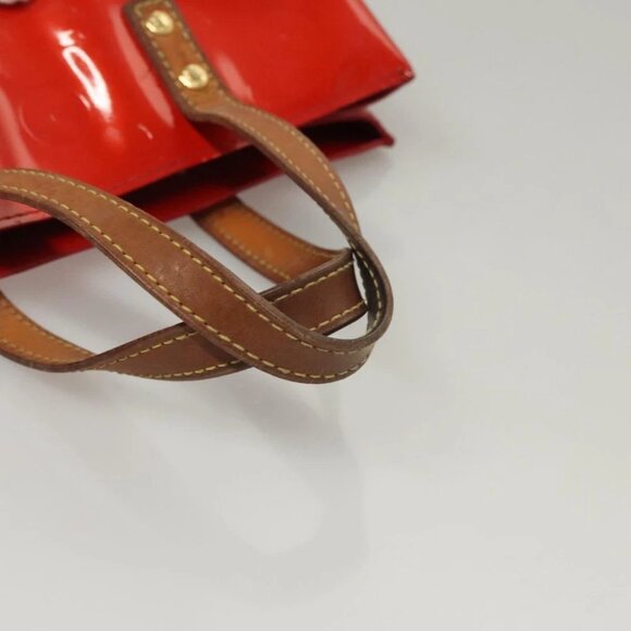 LOUIS VUITTON Monogram Vernis Reade PM Hand Bag Red Rouge M91088 LV Auth BA1023 - Picture 9 of 14